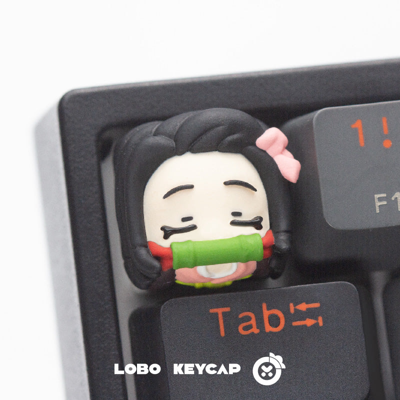 Demon Slayer Anime Character Custom Resin Artisan Keycaps - Multi Color Mechanical Keyboard Keycaps for Gaming & Typing Enthusiasts