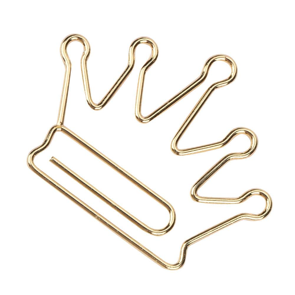 10Pcs Crown Shape Metal Paper Clips - Gold & Silver Bookmark Clips for Office, School, Scrapbooking - Document Organizer, Page Markers for Notebooks, Planners, and Journals