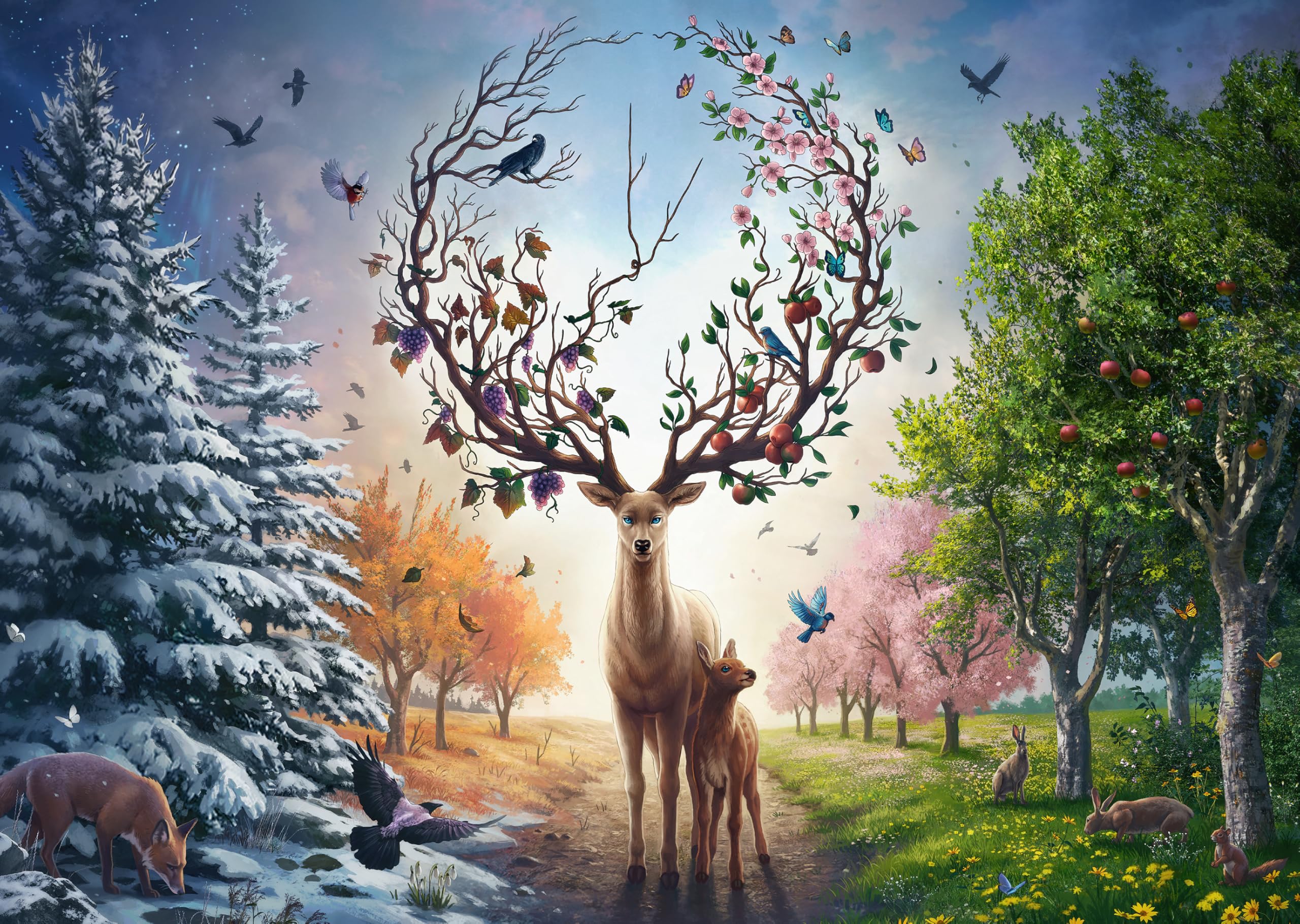 Ravensburger 1000 Piece Puzzle for Adults - Majestic Fantasy Stag - 50th Anniversary Edition - High Quality Puzzle for Adults & Teens 14+ - Animals & Fantasy Theme - Perfect for Family Game Nights & Relaxation - 12001088