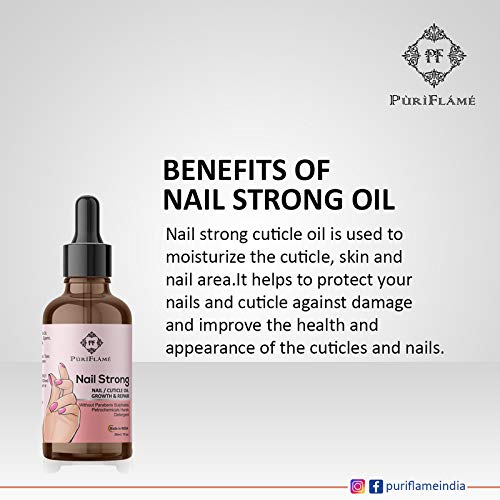 PuriFlame Nail Growth Oil - 30ML Nail Strengthener for Stronger, Shiny Nails & Cuticle Care | Promotes Healthy Nail Growth | Perfect for Manicures, Nail Care Routine & At-Home Salon Treatments