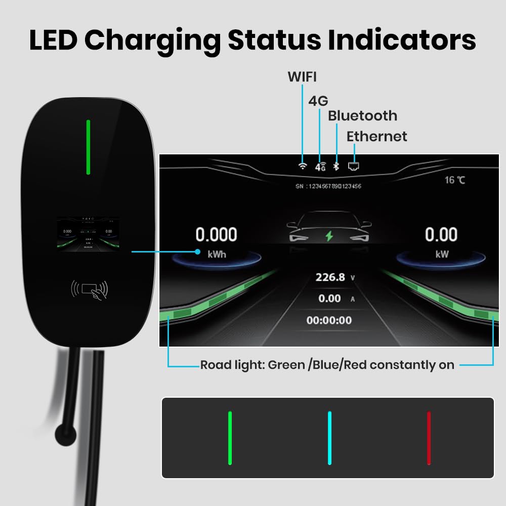 AWESAFE Level 2 EV Charger for Tesla - 48 Amp Smart WiFi Enabled Electric Vehicle Charging Station with NEMA 14-50/Hardwired, Mobile App Control - Indoor/Outdoor Home & Commercial Use for Fast Charging