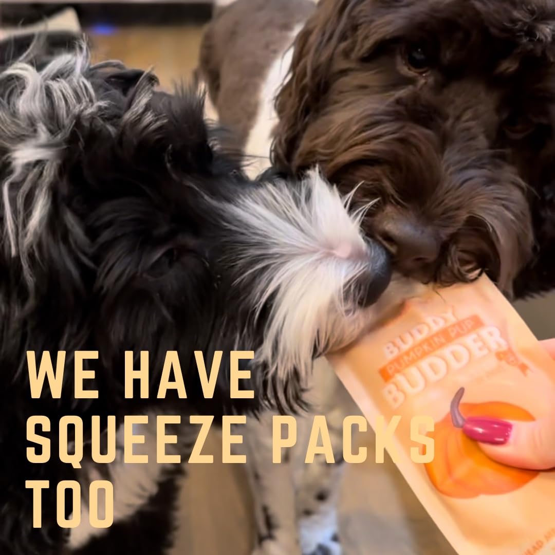 BUDDY BUDDER Superberry Snoot & Barkin' Banana Natural Peanut Butter Dog Treats - 100% All-Natural, Made in USA (2 Pack, 17oz Jars) - Perfect for Training Rewards & Dog Birthday Gifts