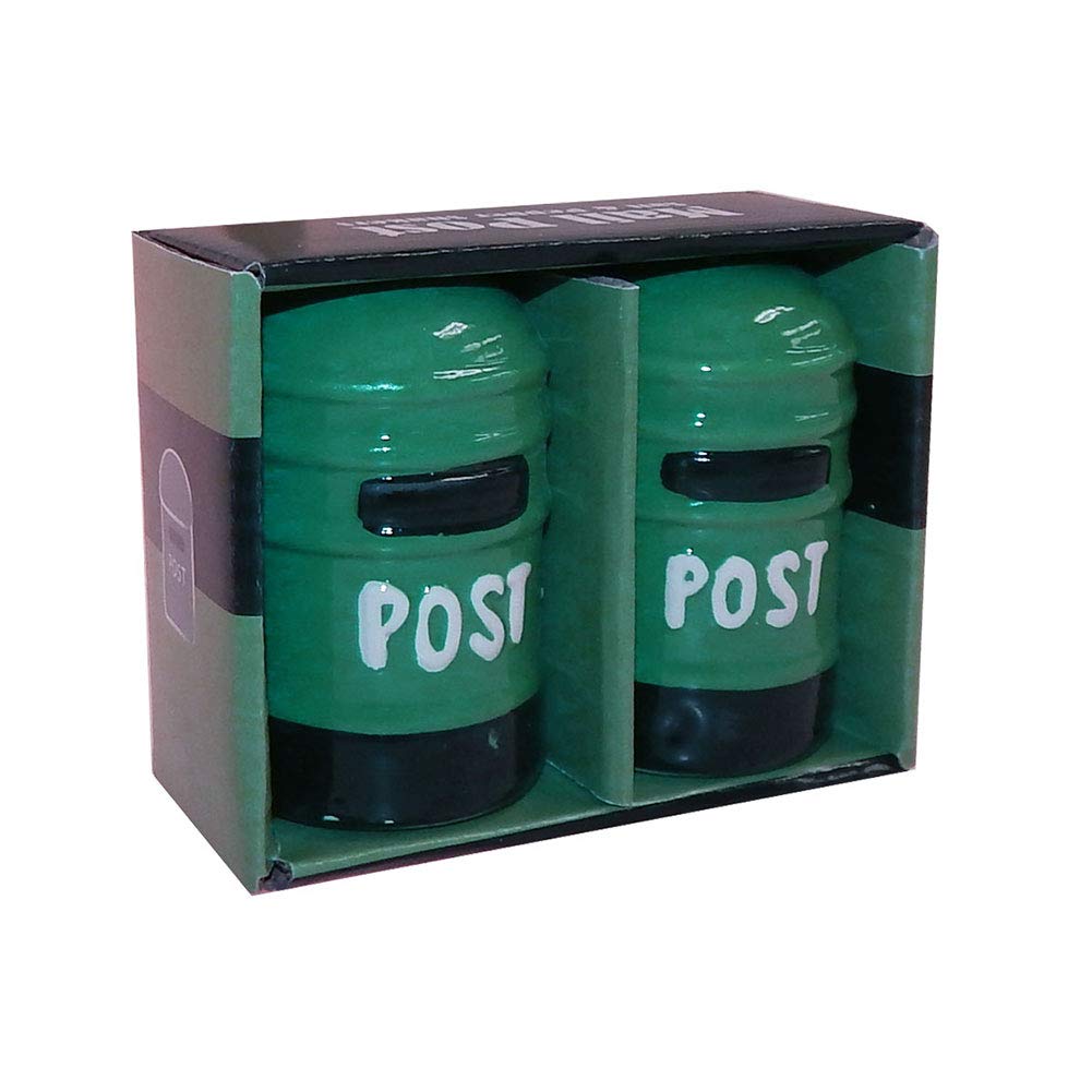 Premium Ceramic Salt and Pepper Shakers Set of 2 - Elegant Green Mailbox Design with Gift Box | Perfect for Kitchen, Dining Table, Housewarming Gifts & Restaurant Decor