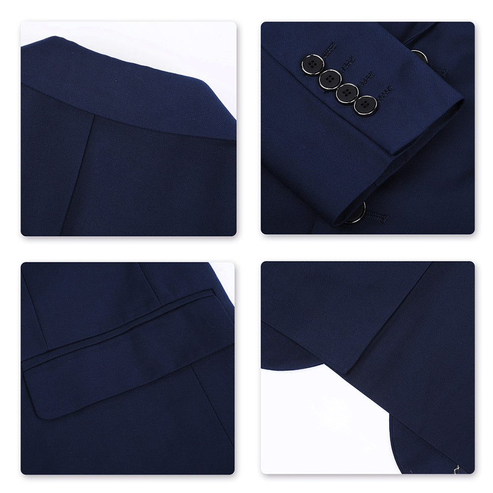 Classic Blue Blazer for Men - Slim Fit Two Button Formal Jacket for Business, Office & Wedding Occasions