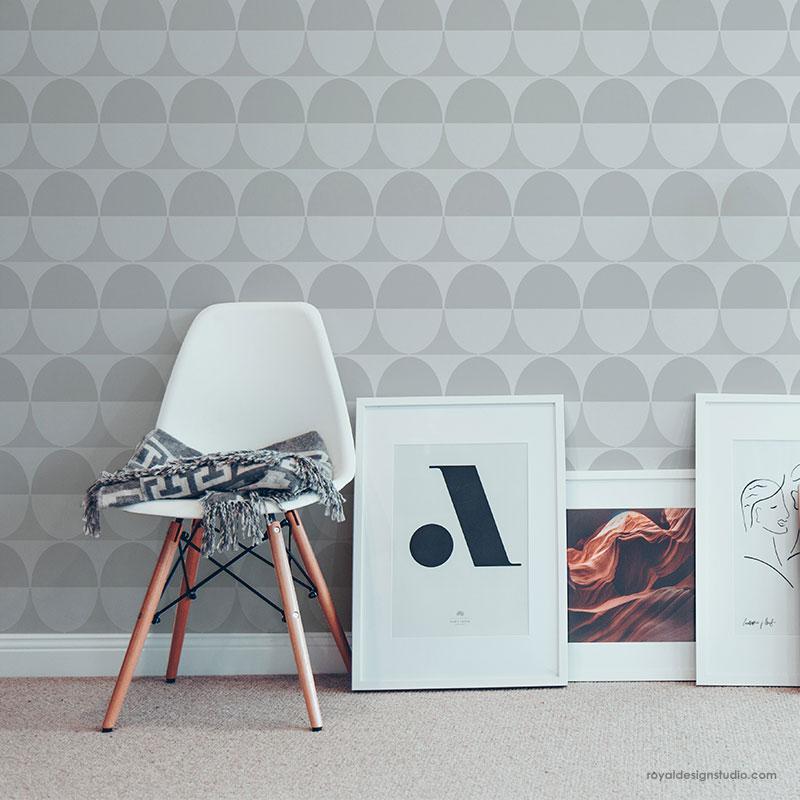 Intuition Modern Wall Stencil - Reusable DIY Painting Template for Home Decor, Geometric Patterns, Wall Art | Perfect for Bedroom, Living Room & Nursery Accent Walls