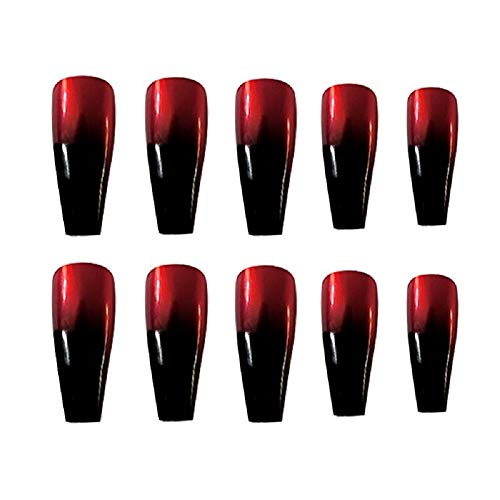 24Pcs/Box Long Press On Nails - Sharp False Nails with Glue, French Nail Tips, Solid Color Fake Nails for Manicure & Nail Art Decoration (JP1607-B5) | Perfect for Parties, Weddings, Daily Wear & Special Occasions