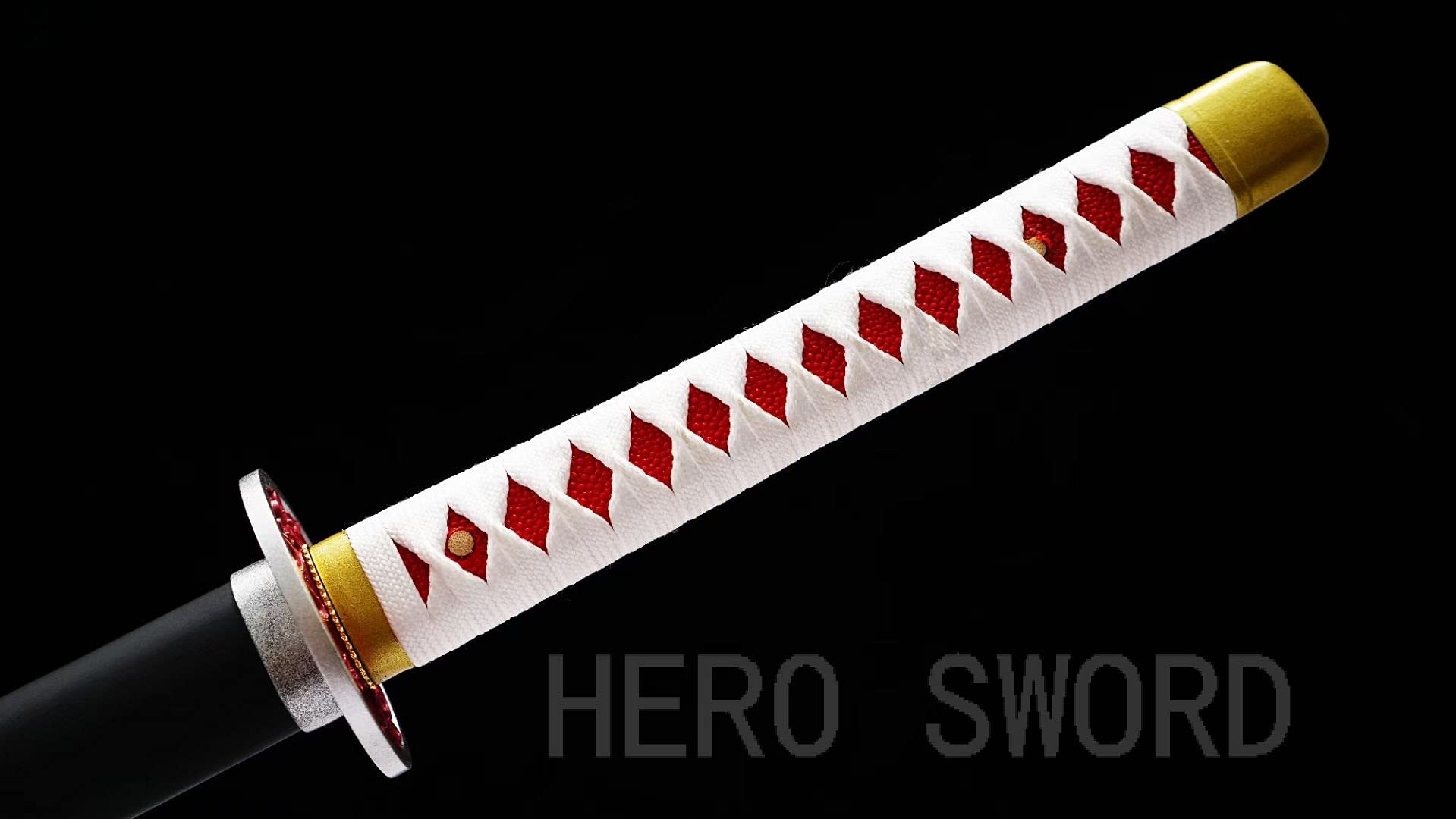 HERO SWORD Japanese Anime Katana - Hand Forged 1045 Carbon Steel Samurai Sword | Full Tang Handmade Demon Slayer Katana | Sharp Practical Blade for Cosplay, Martial Arts & Collection
