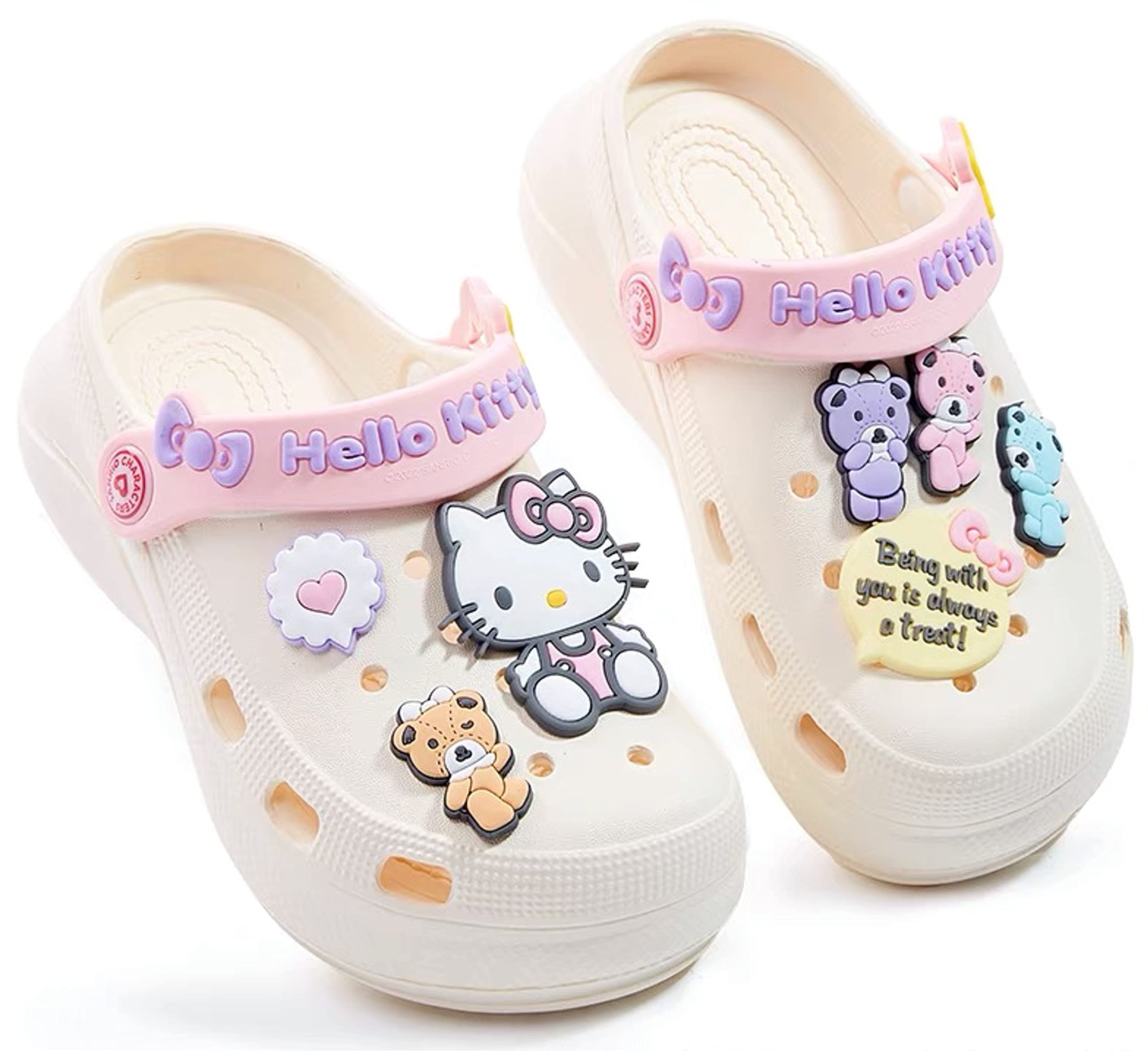 Hello Kitty Bear Clogs Slip-On Water Shoes for Girls, Toddlers & Kids - Comfortable Summer Sandals for Beach, Pool & Outdoor Play