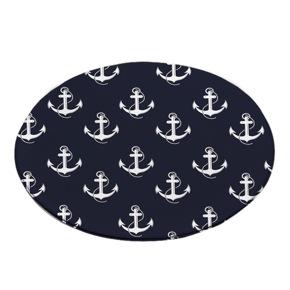 Nautical Passion Round Area Rug - Non-Slip Soft Coastal Decor for Living Room, Bedroom, or Nursery | Perfect for Beach House & Seaside Themed Interiors