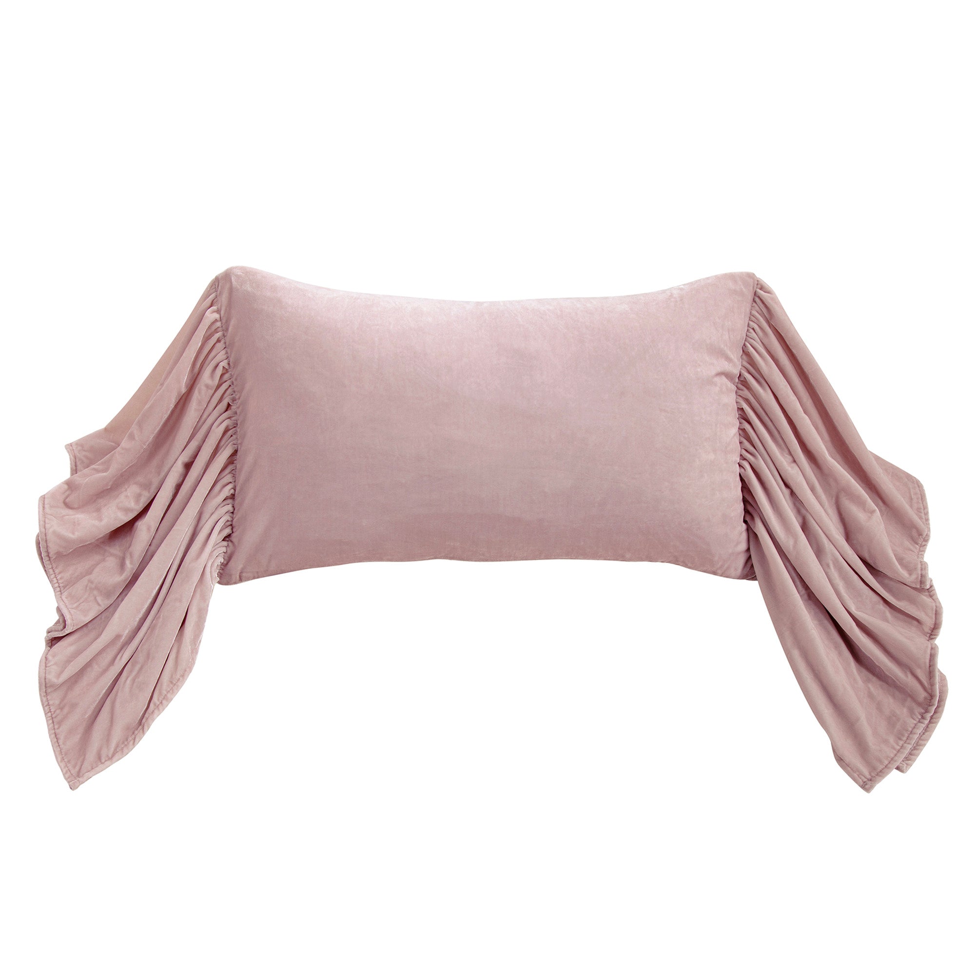 Luxury Stella Faux Silk Velvet Long Ruffled Pillow - Elegant Home Decor for Sofa, Bed & Living Room - Soft Decorative Throw Pillow for Modern Interior Design
