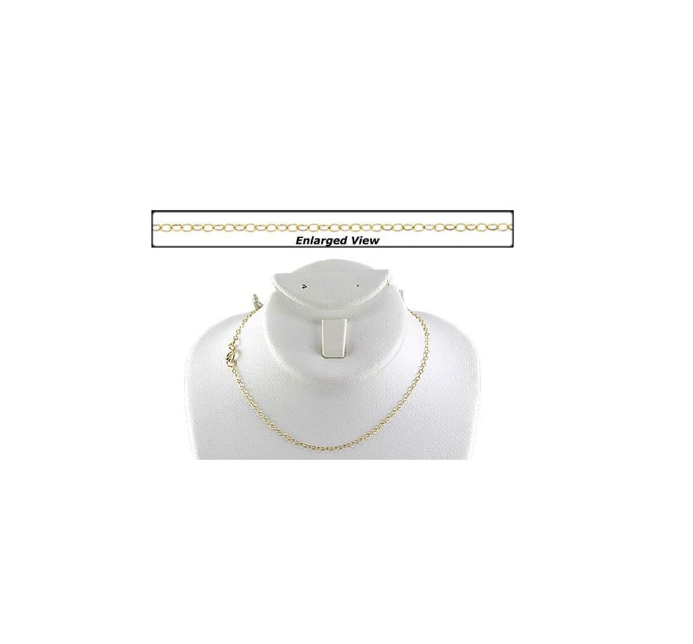 18K Solid Yellow Gold Round Cable Chain Necklace for Women - Dainty Minimalist Jewelry Gift in 16