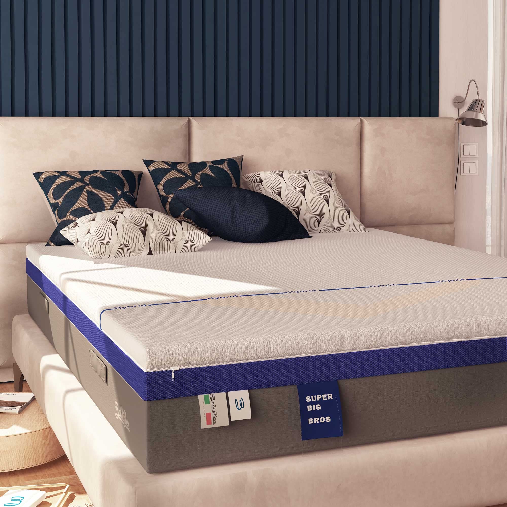 Baldiflex Hybrid Memory Foam Single Mattress with 3000 Pocket Springs - 100 x 190 cm H30 cm - Perfect for Guest Rooms, Dorms & Small Spaces