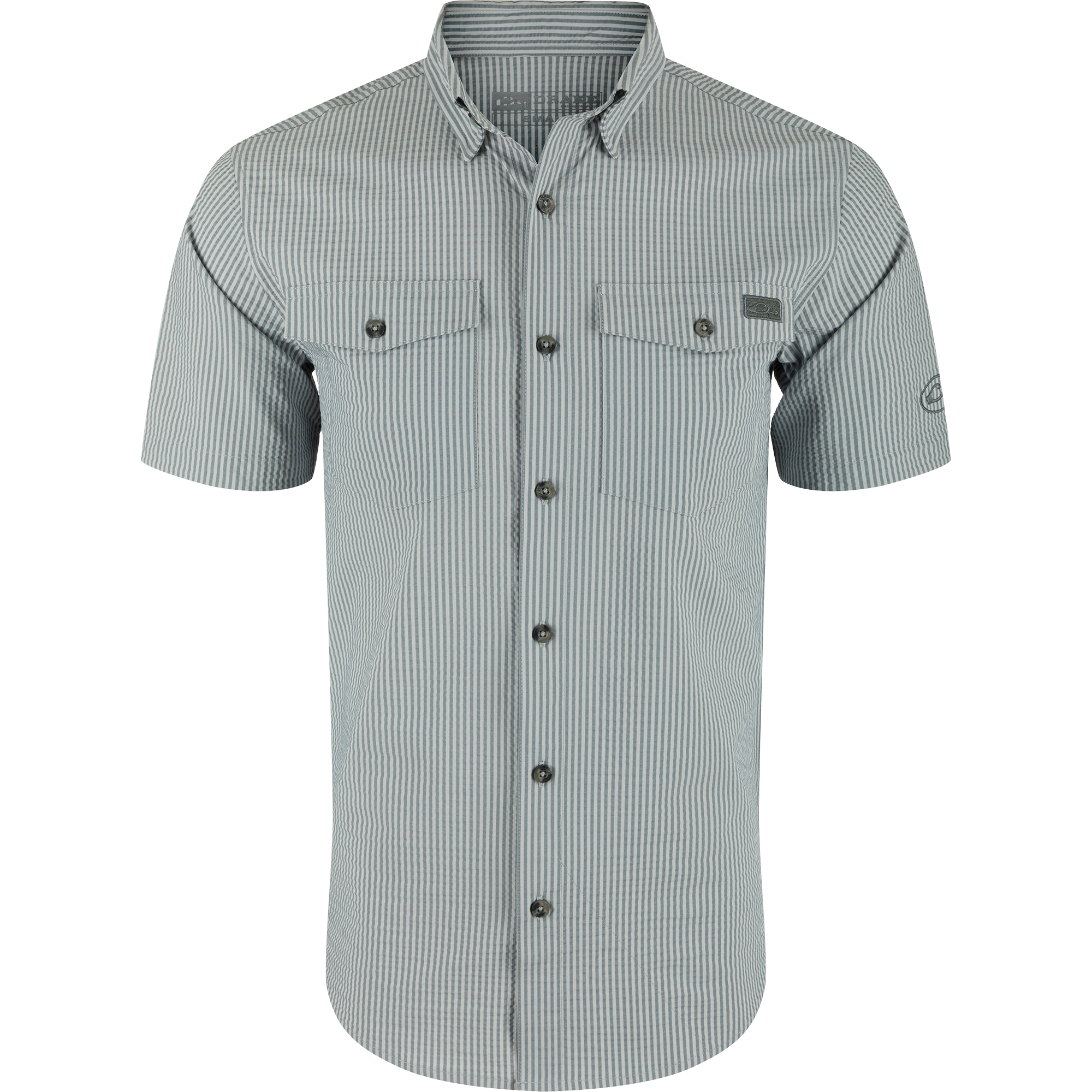 Frat Seersucker Striped Short Sleeve Button Down Shirt for Men - Casual Summer Office & Beach Wear