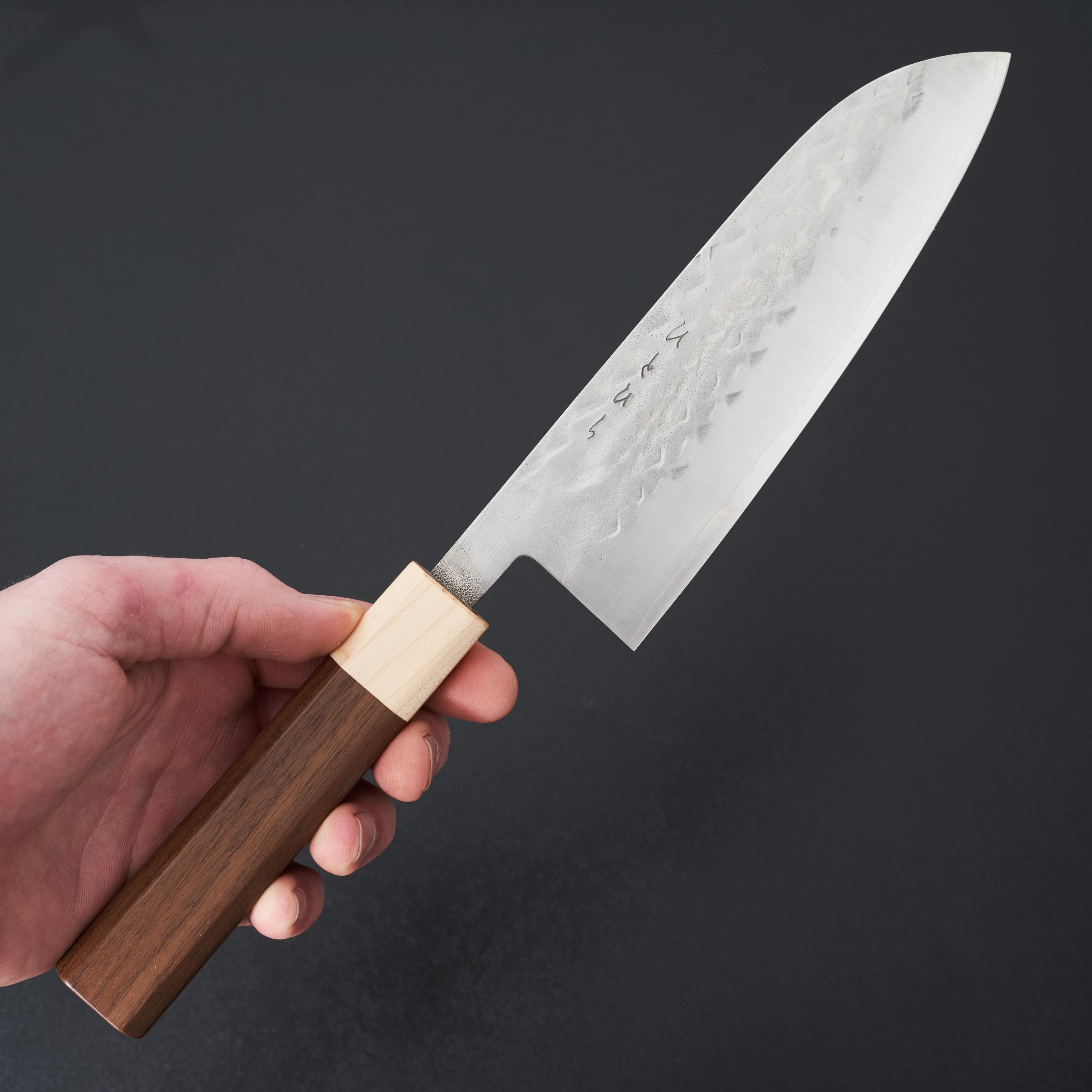 Hitohira TD SLD Tsuchime Santoku Knife 165mm - Premium Japanese Kitchen Knife for Slicing, Dicing & Chopping Vegetables, Meat & Fish - Perfect for Home Chefs & Professional Kitchens