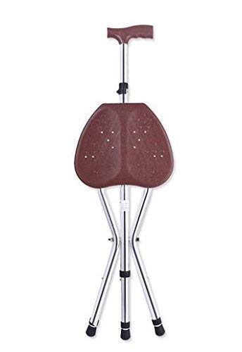 Portable Walking Cane with Seat - Lightweight Folding Tripod Cane Stool for Seniors & Elderly - Adjustable Crutch Walking Stick for Outdoor Hiking, Travel & Daily Use