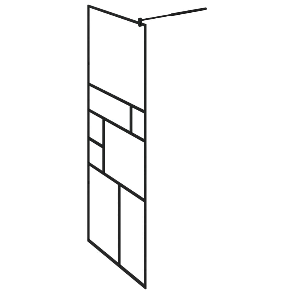 Walk-in Shower Wall with Clear ESG Glass & Adjustable Aluminum Frame - Modern Black Transparent Design for Easy Cleaning | Perfect for Small Bathrooms, Apartments & Luxury Home Renovations