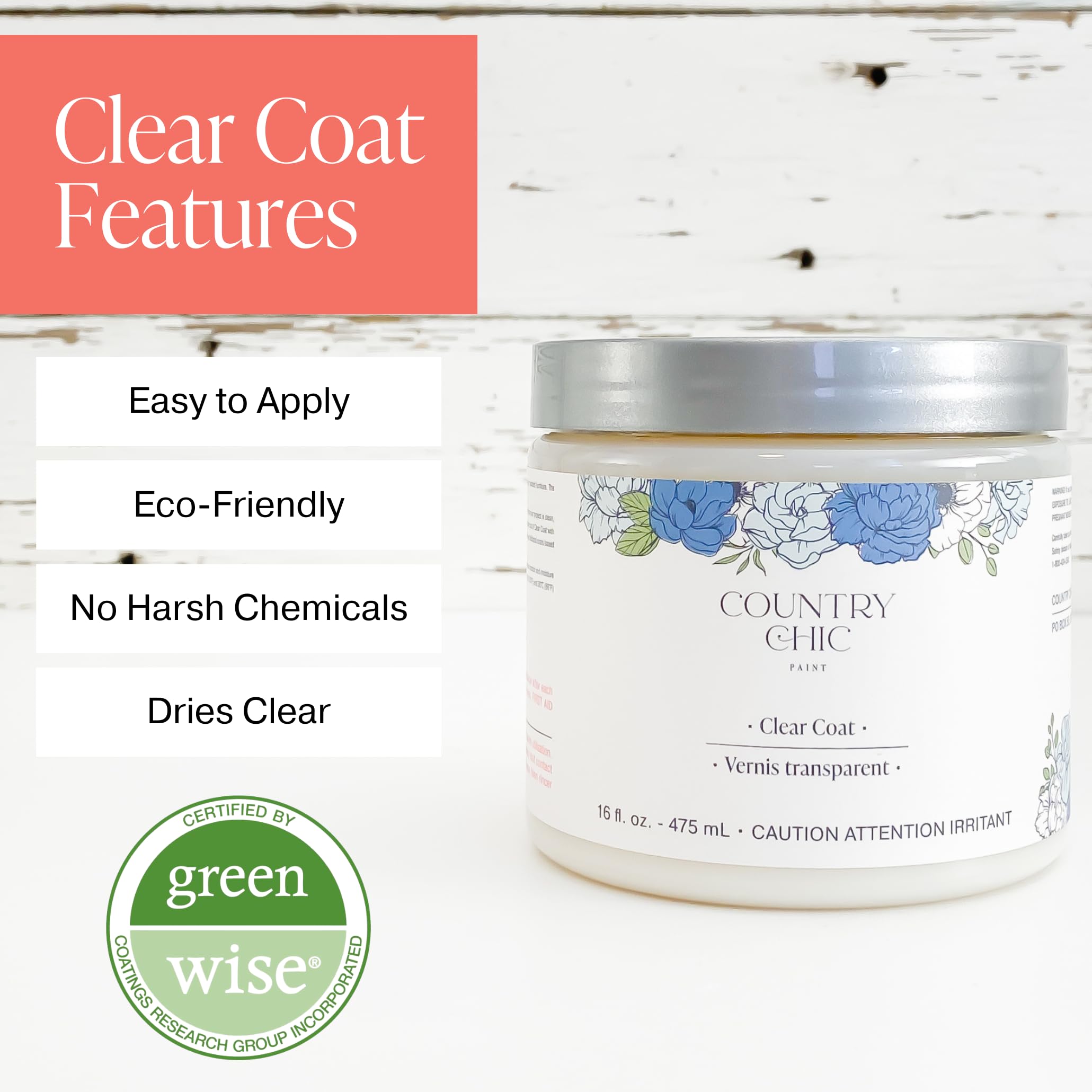 Eco-Friendly Clear Satin Sheen Top Coat for Chalk Style Furniture Paint - Durable, Non-Yellowing, Waterproof Sealant - Indoor/Outdoor Use - 4 oz - Perfect for High-Traffic Furniture, Cabinets, Tables & DIY Projects