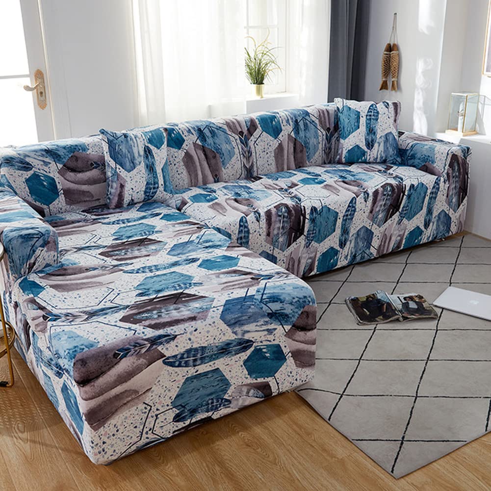 AACHHO Stretchable Elastic Sofa Cover - Adjustable Geometric Design for Living Room, Chaise Lounge, Sectional & Corner Couches (90-140cm, Size A) - Perfect for Home Decor, Pet Protection & Furniture Upgrade