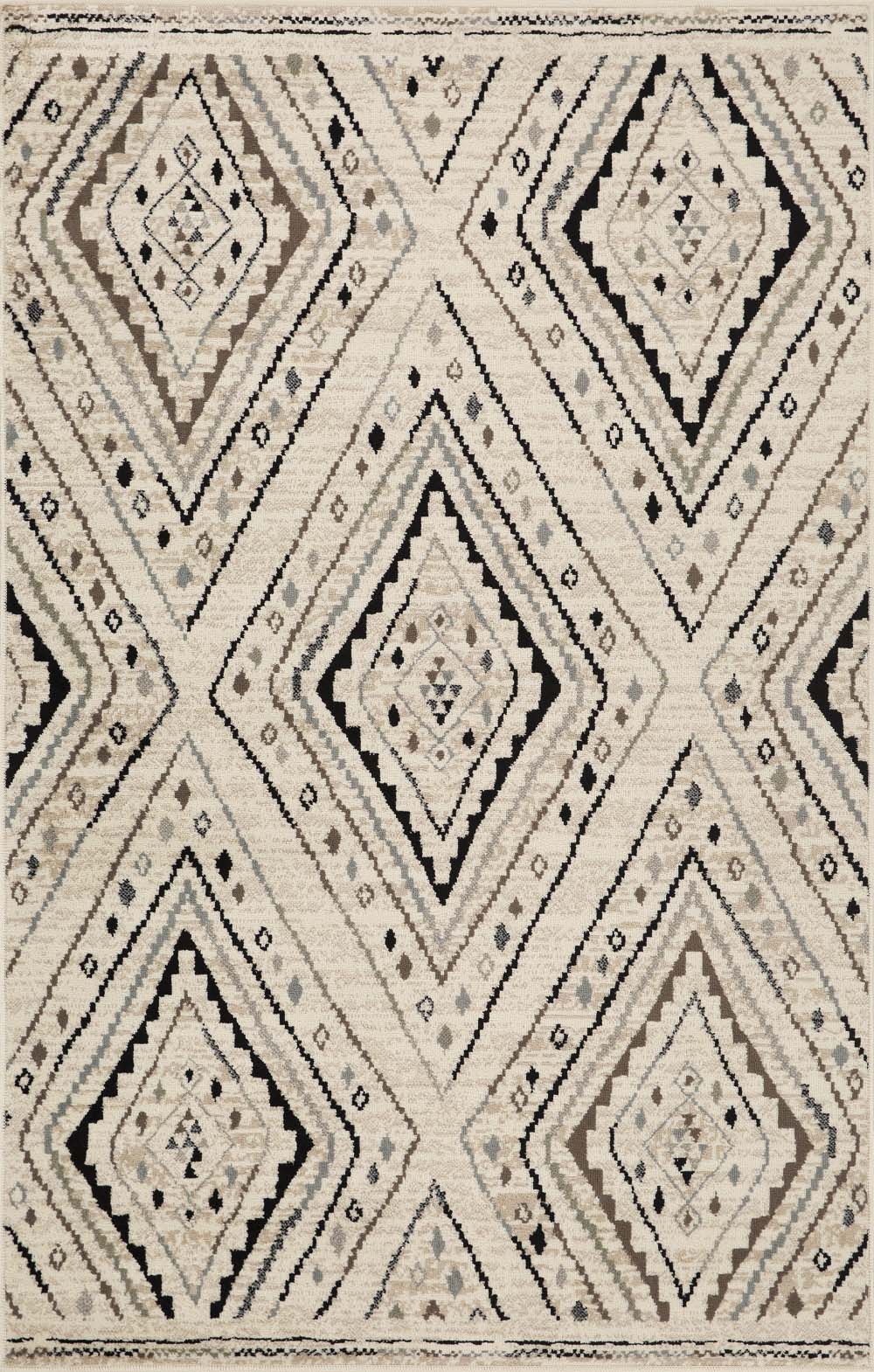 Ozark Modern Geometric Diamonds Slate Indoor Area Rug - Non-Slip Soft Living Room Carpet for Bedroom, Dining Room & Home Decor