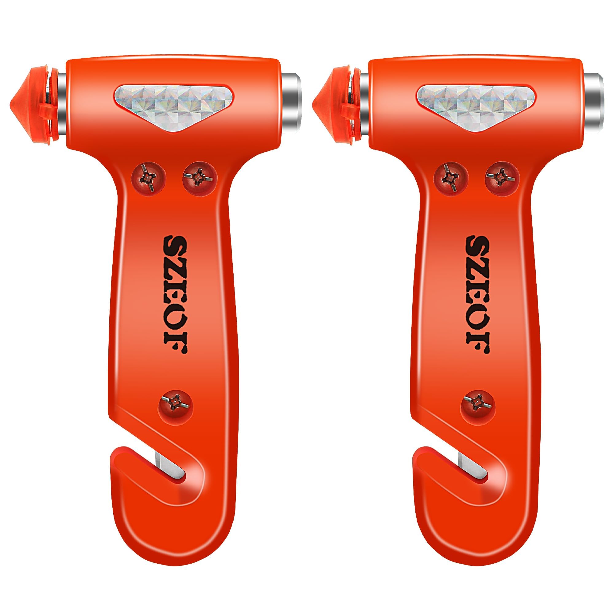2 Packs Car Safety Hammer with Seatbelt Cutter, Multifunctional Car Escape Tool for Emergency, Automotive Window Breaker for Family Safety, Orange - Essential for Roadside Emergencies and Vehicle Accidents