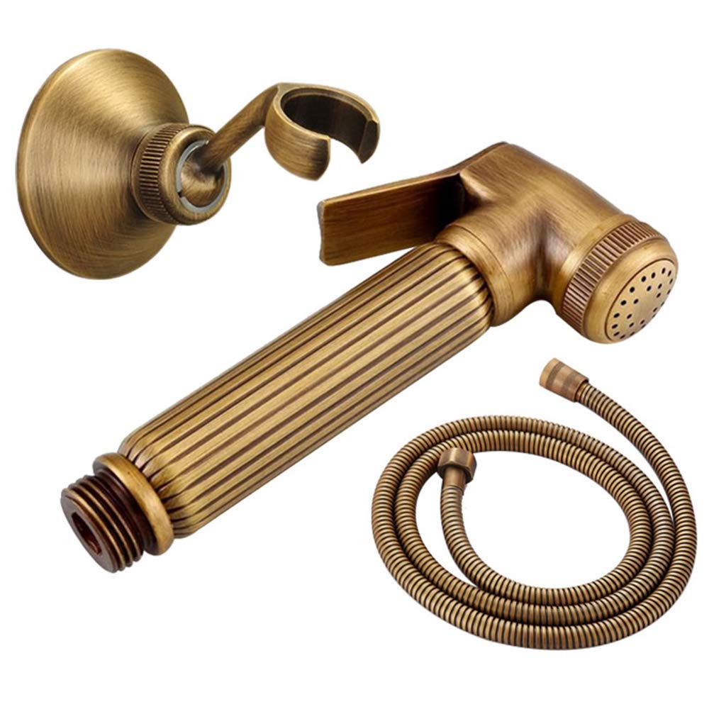 Premium Brass Handheld Bidet Sprayer Kit for Toilet - Wall Mounted Cold Water Bidet Spray with Shower Hose for Bathroom, Cloth Diaper Washing & Pet Bathing | Durable Gold Stable Interface | Perfect for Hygiene Cleaning, Baby Care & Pet Grooming
