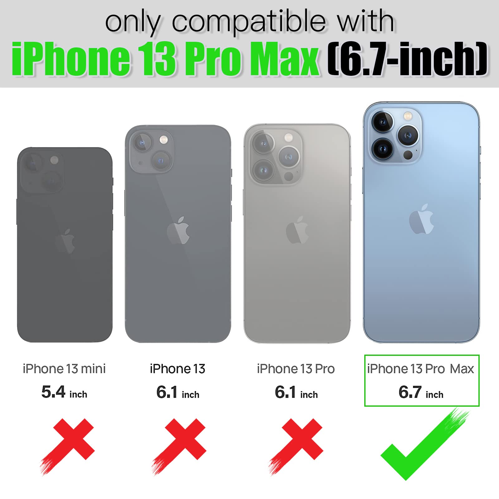 TOOVREN iPhone 13 Pro Max Case 6.7 Inch (2021) - Slim PU Leather Wallet Case with Card Holder & Kickstand | Compatible with iPhone 13 Pro Max | Perfect for Work, Travel and Everyday Use (Red)