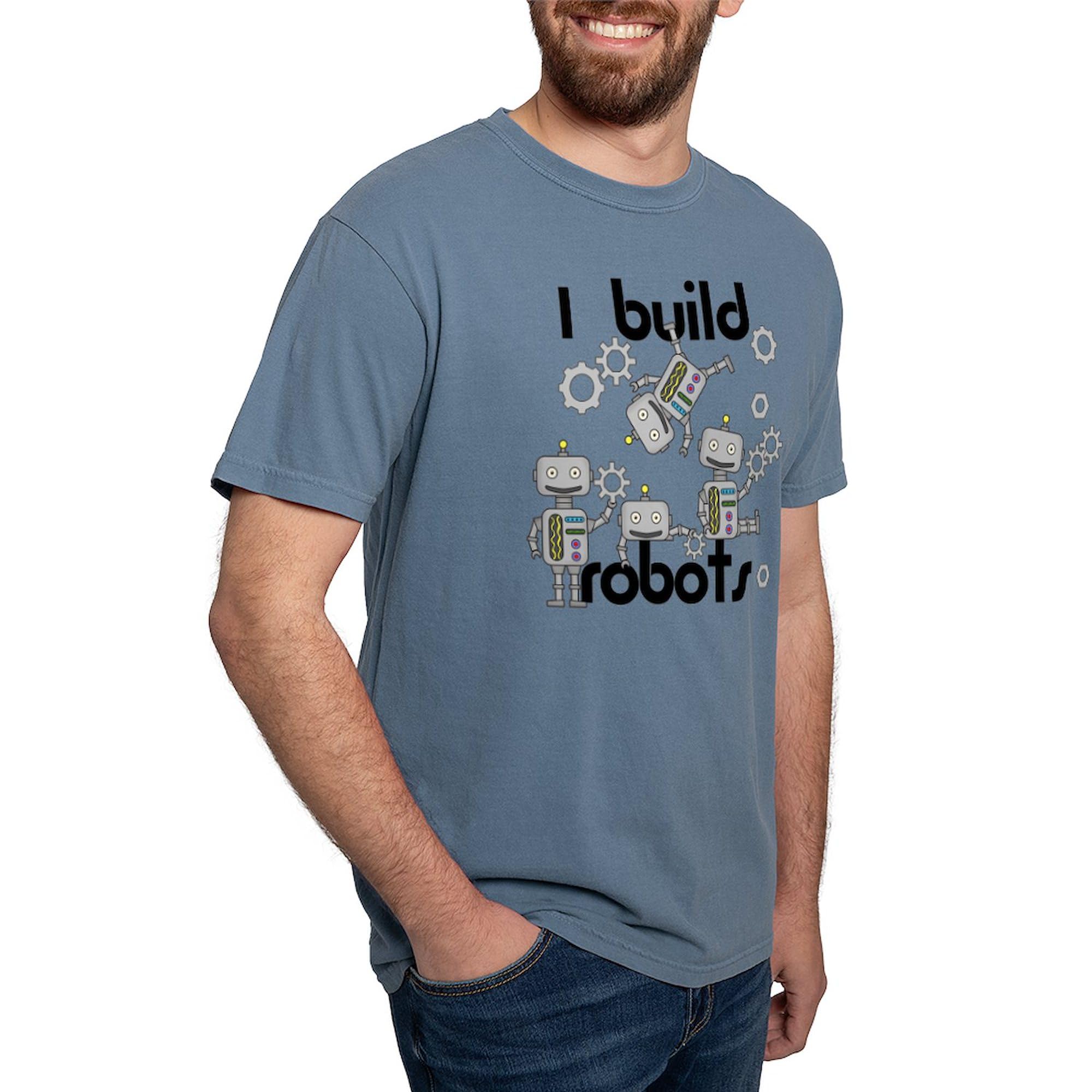 Men's I Build Robots Graphic T-Shirt - Comfort Colors® Soft Cotton Tee - Perfect for STEM Enthusiasts & Tech Lovers
