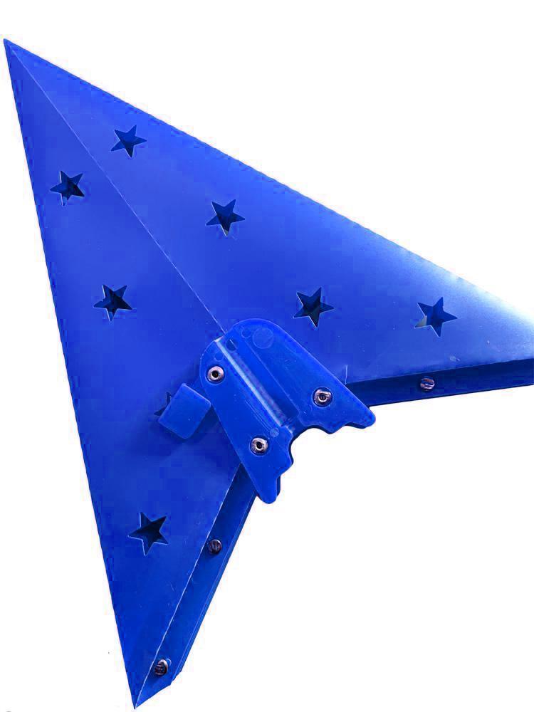 3 Pack 30 Inch Dark Blue 7-Point Weatherproof Outdoor Plastic Star Lantern with LED Bulbs & Cord - Perfect for Patio, Garden, Christmas & Holiday Decorations