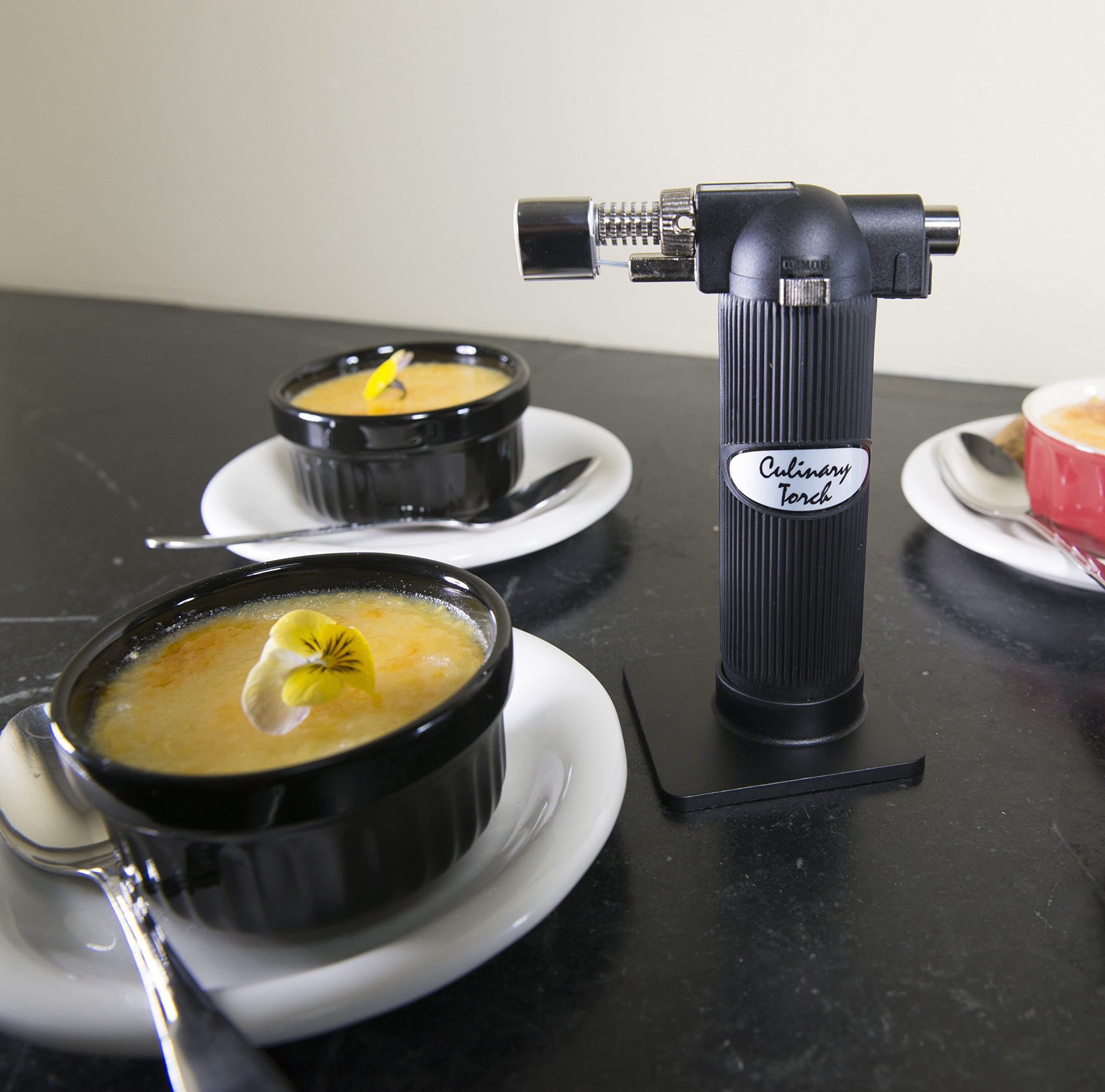RSVP International Endurance Culinary Torch - Professional Kitchen Blowtorch for Crème Brûlée, Desserts & Cooking - Black (Perfect for Home Chefs & Culinary Enthusiasts)