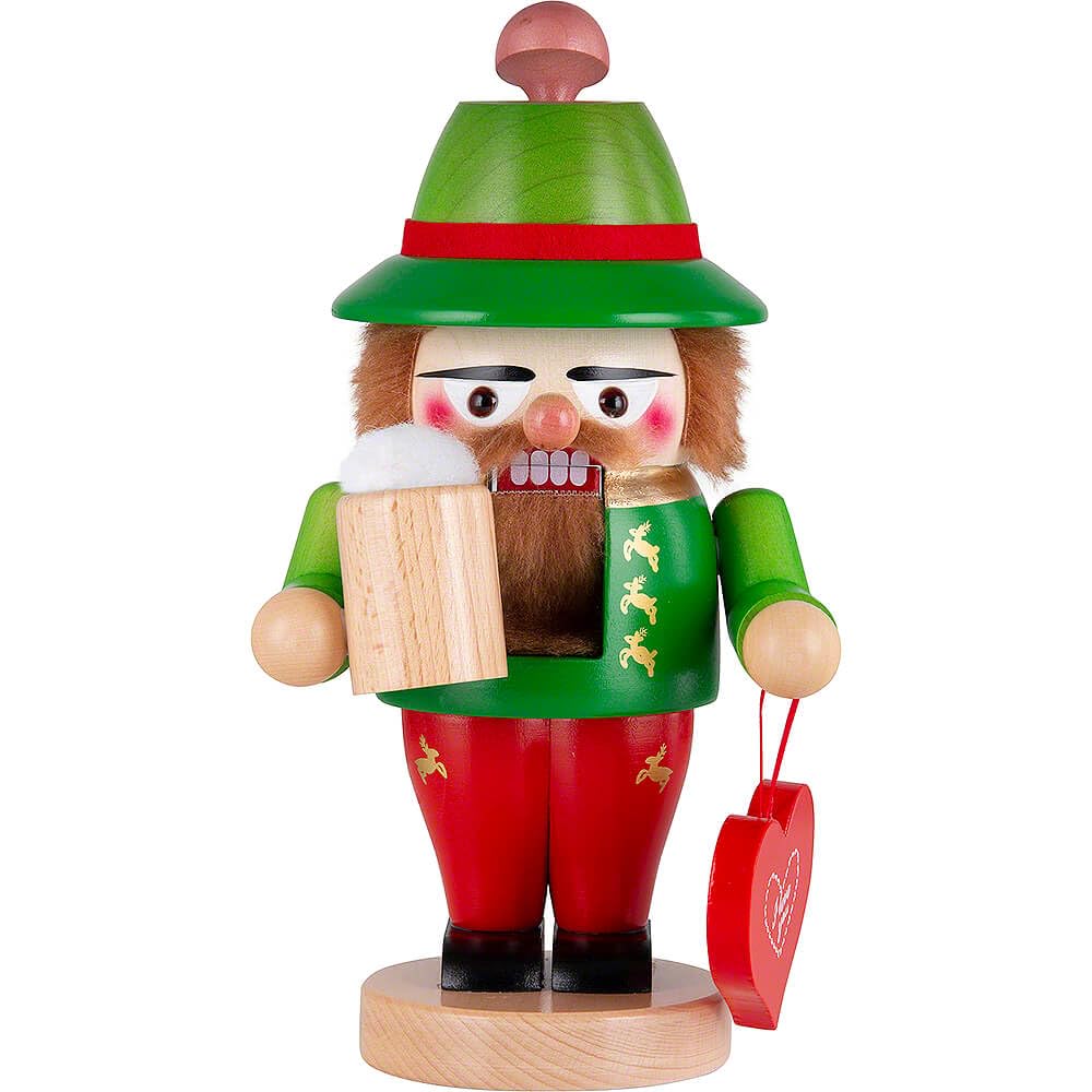 Steinbach Oktoberfest Troll Nutcracker with Drink & Red Heart - 10.5