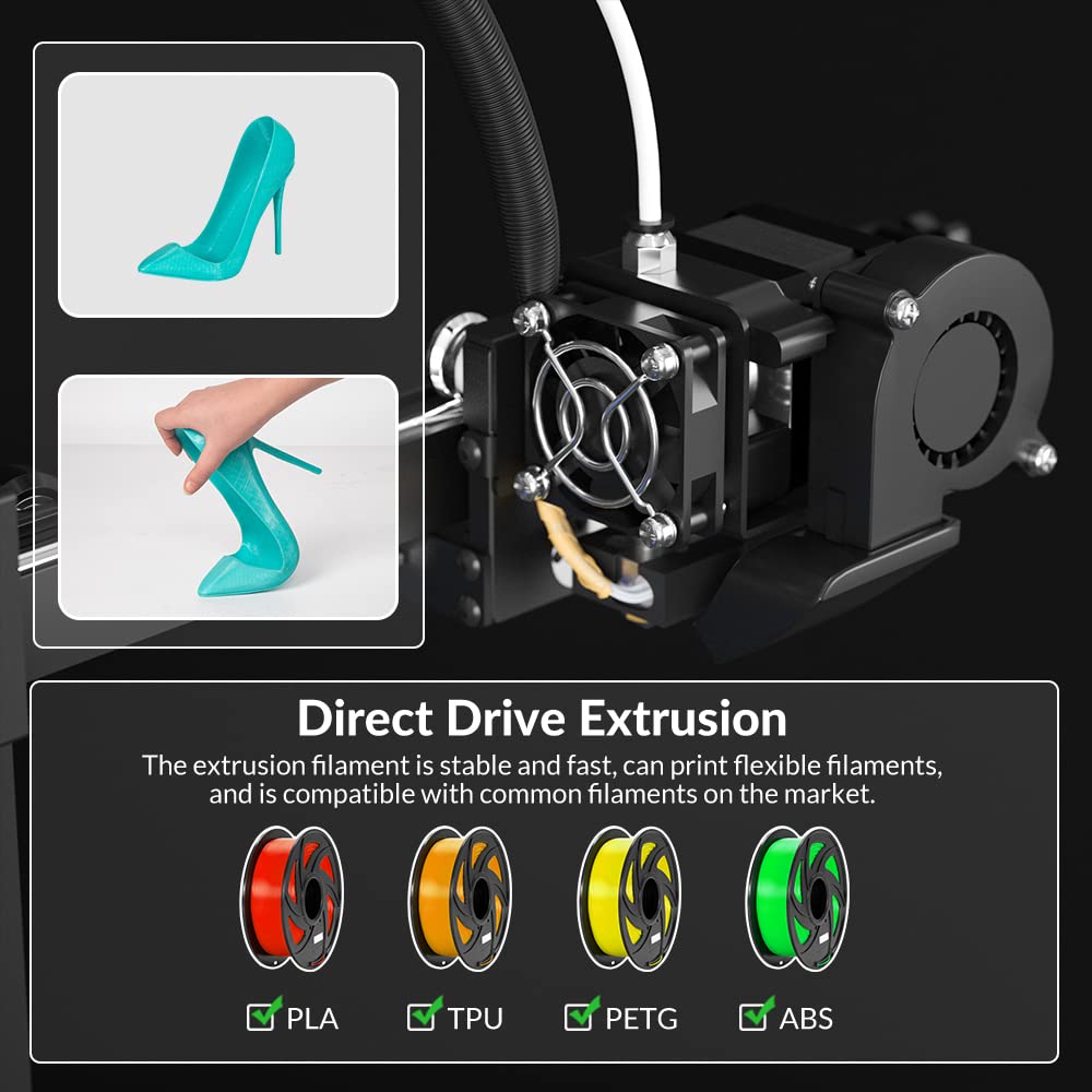 TRONXY CRUX1 High Precision Mini 3D Printer with PEI Sheet | Direct Drive Extruder, Double OSG15 Guide Rail & Metal Pulleys | 7.08×7.08×7.08in Build Volume | Ideal for Home DIY, Prototyping & Small Model Printing