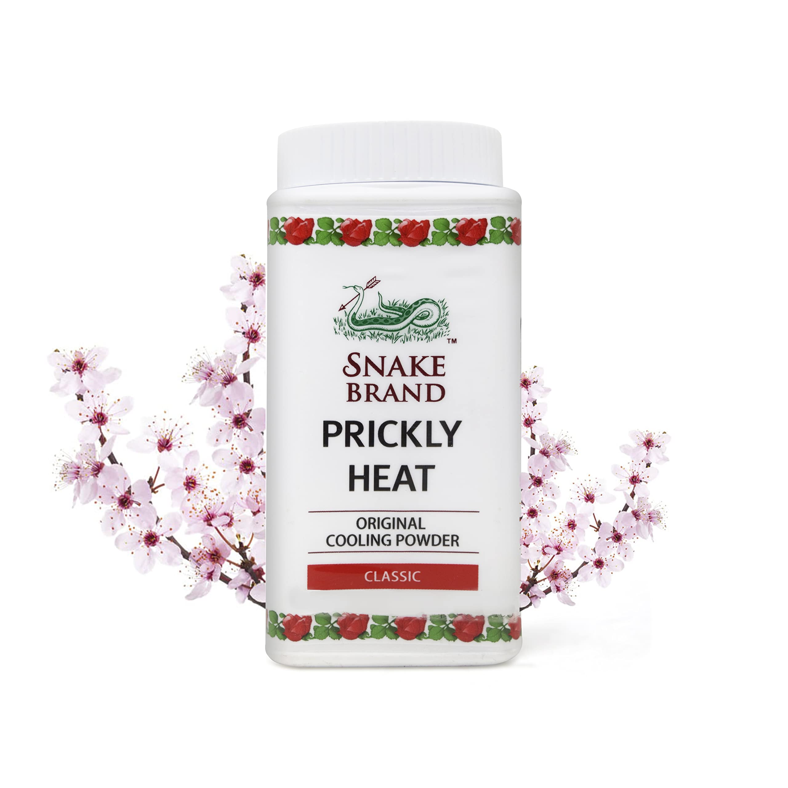 Snake Brand Prickly Heat Cooling Talcum Powder with Japanese Sakura Scent - 50g (Pack of 4) | Heat Rash Relief & Body Cooling Powder | Ideal for Summer, Gym & Outdoor Activities