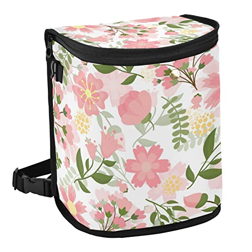 SUABO Waterproof Car Trash Can with Lid - Spring Floral Design Hanging Trash Bag for Car Headrest | Perfect for Road Trips, Commuting & Keeping Your Vehicle Clean