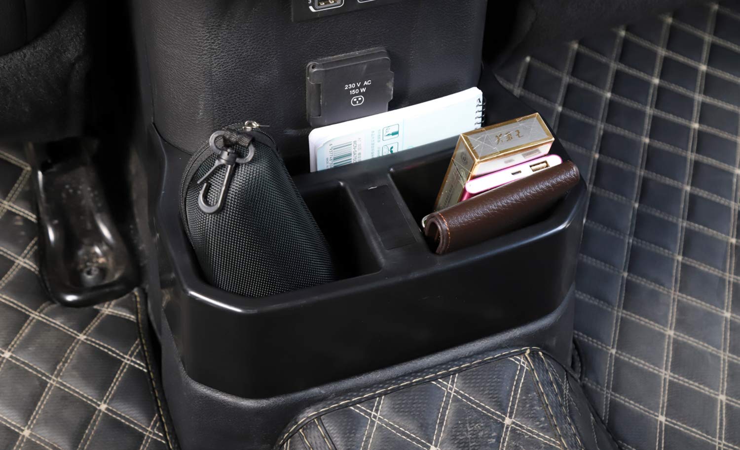 Black Rear Cup Holders Tray for 2018-2025 Jeep Wrangler JL Unlimited Sahara Rubicon - Rear Seat Storage Organizer & Interior Accessories - Perfect for Road Trips and Off-Road Adventures