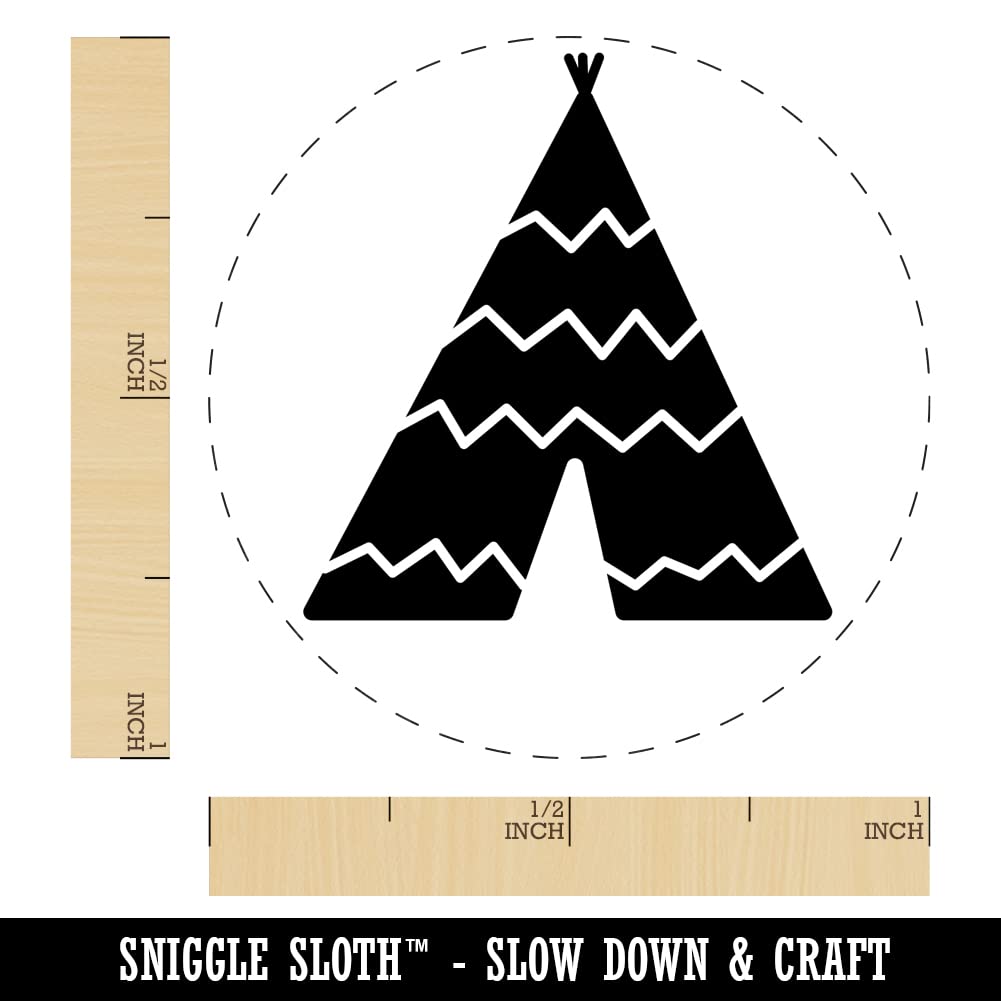 Tipi Teepee Self-Inking Rubber Stamp - 1 Inch Medium Blue Ink Stamper for Crafting, Scrapbooking & Planner Decorations - Perfect for DIY Projects, Journals & Card Making