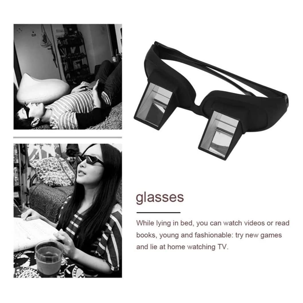 90 Degree Prism Glasses for Reading & Watching TV in Bed or Sofa - Horizontal Lazy Eyeglasses for Myopia & Presbyopia - Pain Relief Unisex Spectacles (Perfect for Relaxing, Reading Books, Watching Movies While Lying Down)