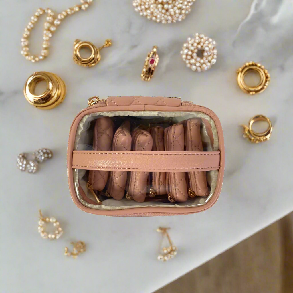 Elegant Travel Jewelry Organizer - Petal Rose Design for Women | Perfect for Vacations, Business Trips & Gift Giving