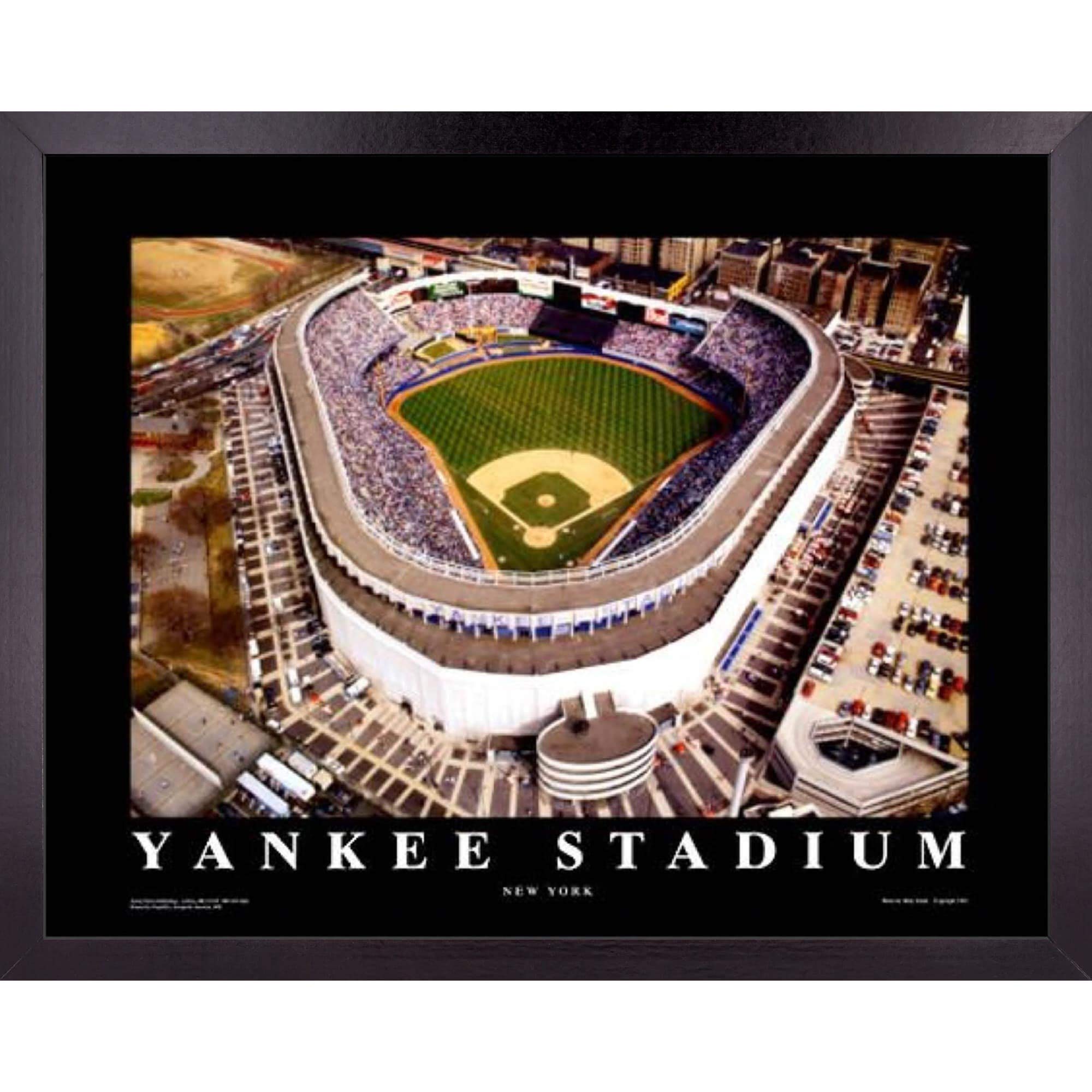 New York Yankees Baseball Stadium Wall Art Poster - 23x29 Inch Framed Print | Aerial View of Yankee Field & Ballpark | Perfect Sports Decor for Bedroom, Office & Game Room | Unique Gift for Baseball Fans & College Students