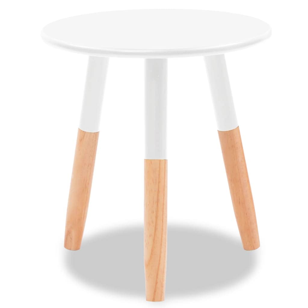 Round Side Nightstands Set of 2 - Solid Pinewood Small Tables for Living Room, Bedroom, Office - Indoor/Outdoor White Round Side Tables for Small Spaces - Perfect for Coffee Table, Nightstand, or Accent Furniture