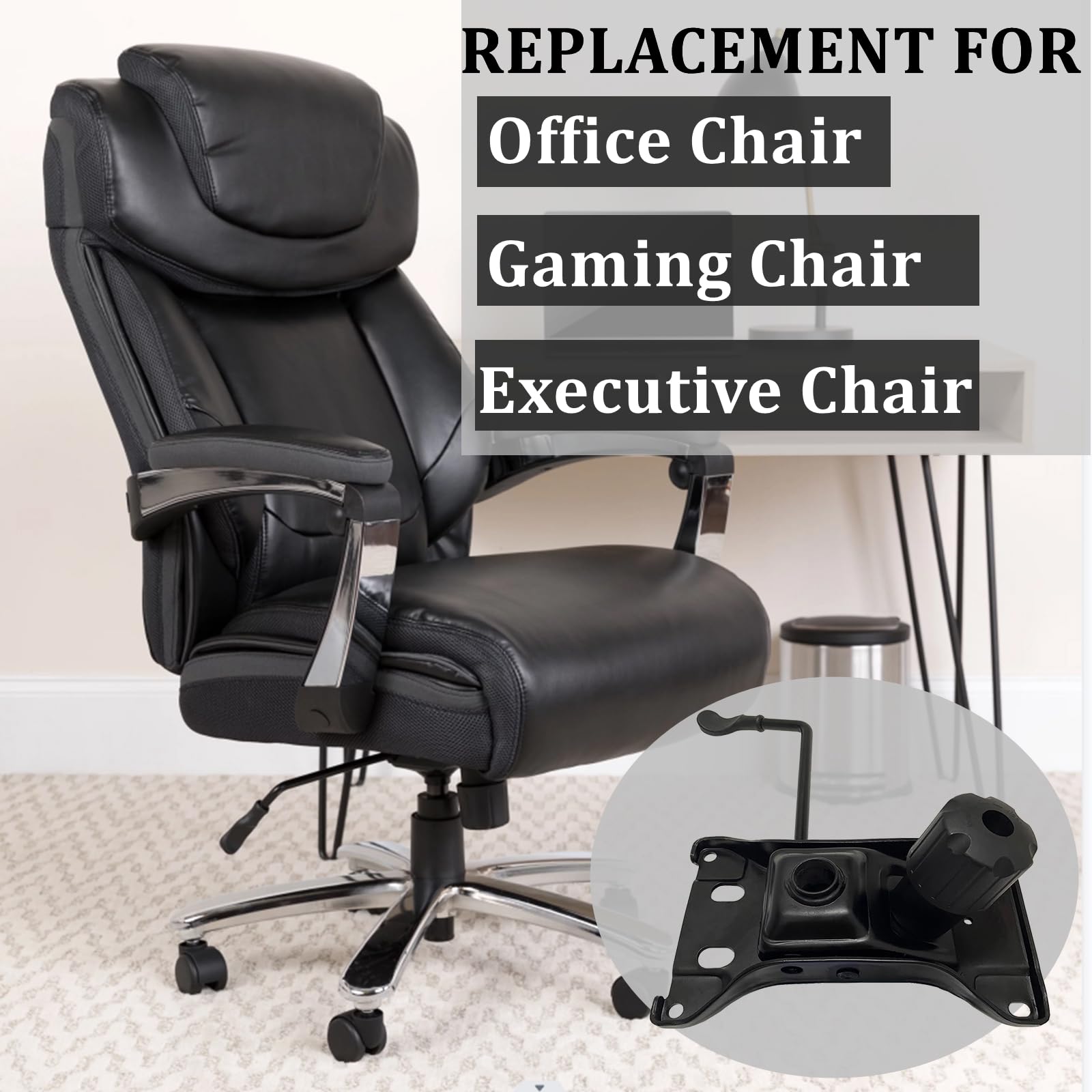 Heavy Duty 500LBs Office Chair Tilt Mechanism Replacement - Swivel Tilt Base with 6