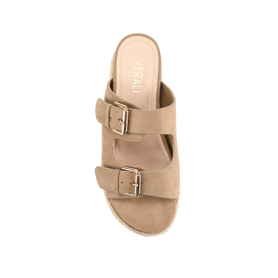 Premium Denmark Footbed Slides - Comfortable Microfiber Sandals for Men & Women - Taupe Color - Perfect for Home, Beach, and Poolside Relaxation