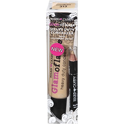 Hard Candy Glamoflauge Heavy Duty Concealer with Pencil - Medium 313 - Full Coverage Makeup for Dark Circles, Blemishes & Tattoos - Perfect for Everyday Wear & Special Occasions