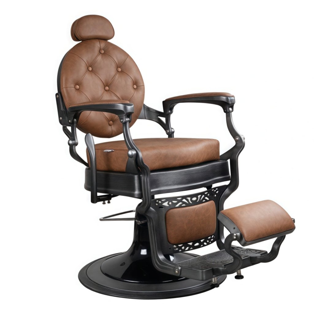 Premium Heavy Duty Swivel Salon Barber Chair - Greenlife Cavalier Antique Deluxe (4 Colors) for Home & Professional Hair Styling, Barber Shops, Salons, and Man Caves