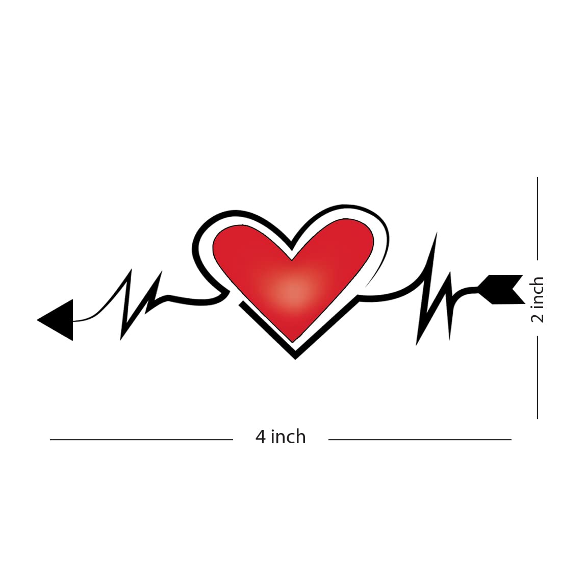 Waterproof Temporary Tattoos for Women & Men - Pack of 4 Heart Love Mom Dad Family Tattoos - Long Lasting Fake Body Art for Parties, Weddings & Festivals