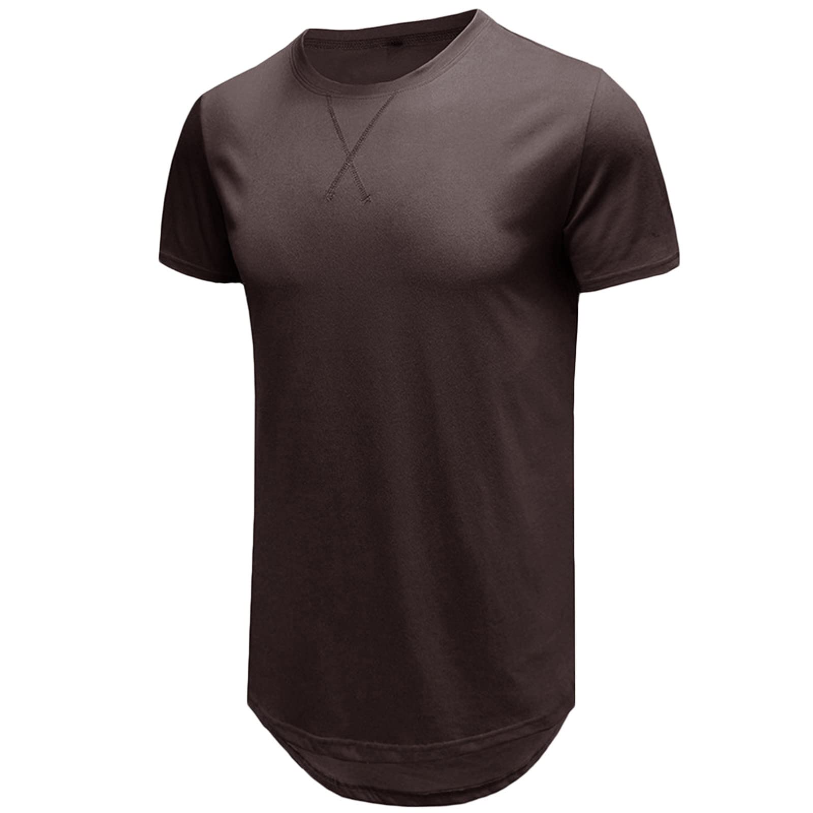 Men's Casual Longline Crewneck T-Shirt - Hipster Hip Hop Style, Cotton Muscle Fit Gym & Workout Shirt - Perfect for Streetwear, Athletic Training & Everyday Comfort