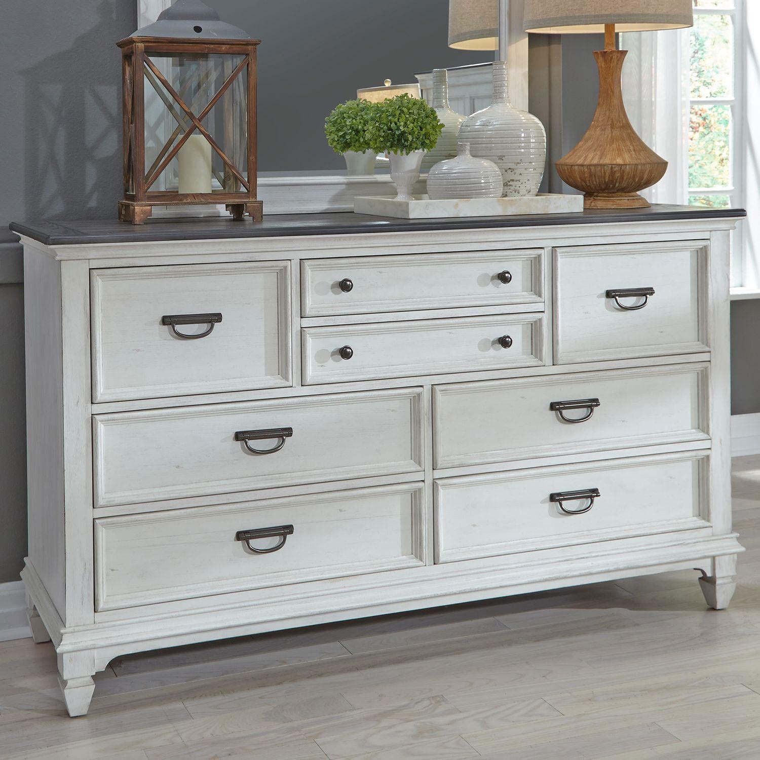 Allyson Park 6-Drawer Dresser with Mirror - Modern Wooden Bedroom Furniture for Storage & Organization - Perfect for Bedroom, Closet, and Nursery Decor