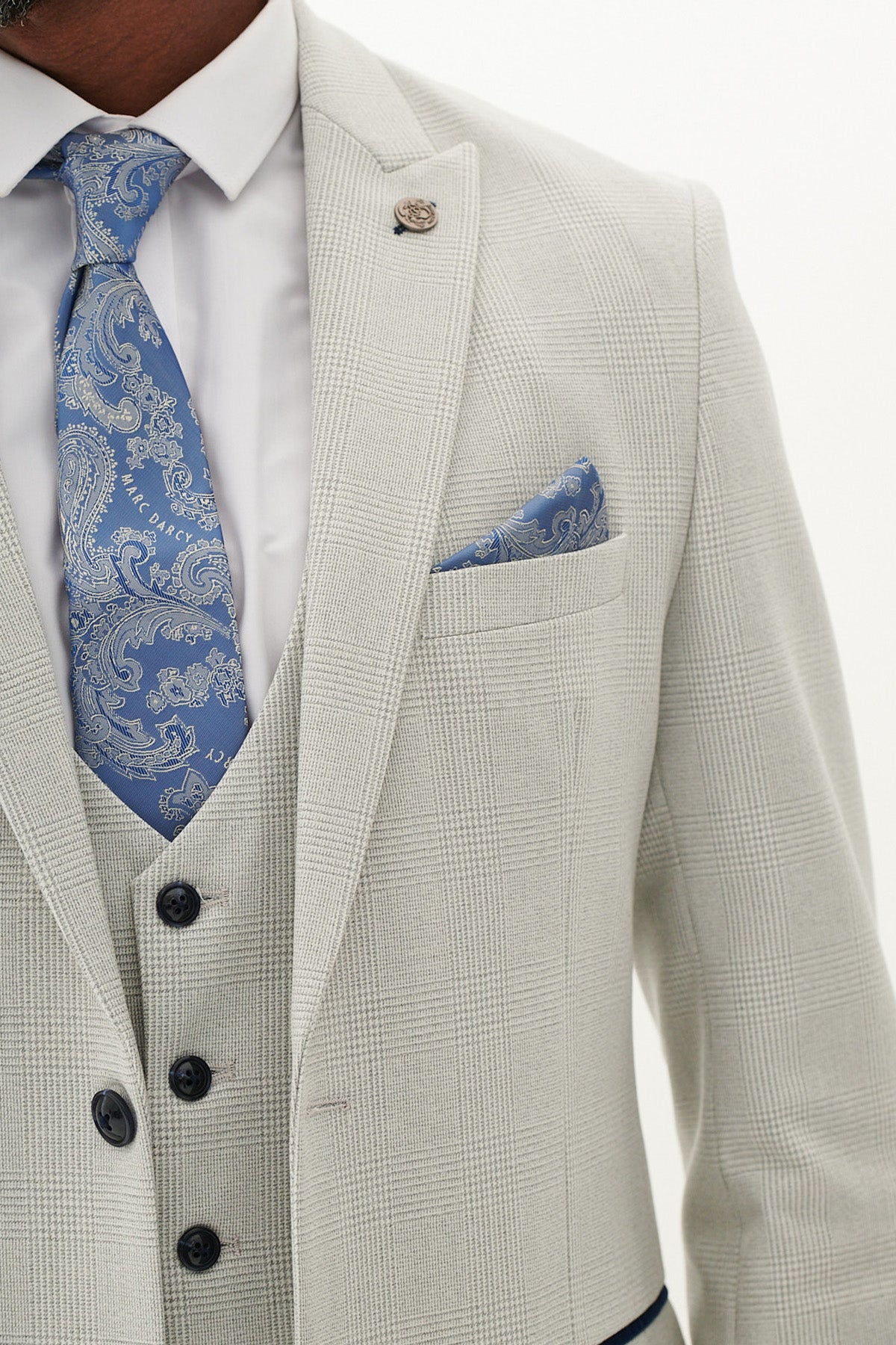 BROMLEY Stone Check Blazer for Men - Classic Checkered Pattern Formal Jacket - Perfect for Business Meetings, Office Wear & Smart Casual Outfits