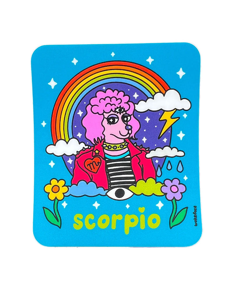 Scorpio Zodiac Sticker - Wokeface Design for Scorpios - Perfect for Laptops, Water Bottles & Phone Cases