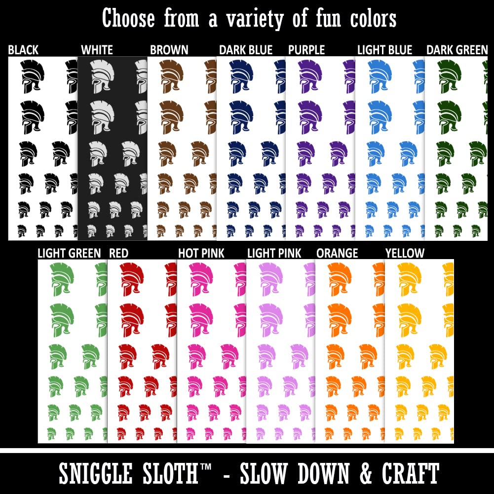 Ancient Greek Roman Spartan Helmet Temporary Tattoo - Waterproof Fake Body Art Stickers Set - Black (1 Sheet) - Perfect for Costume Parties, Cosplay, and Historical Reenactments