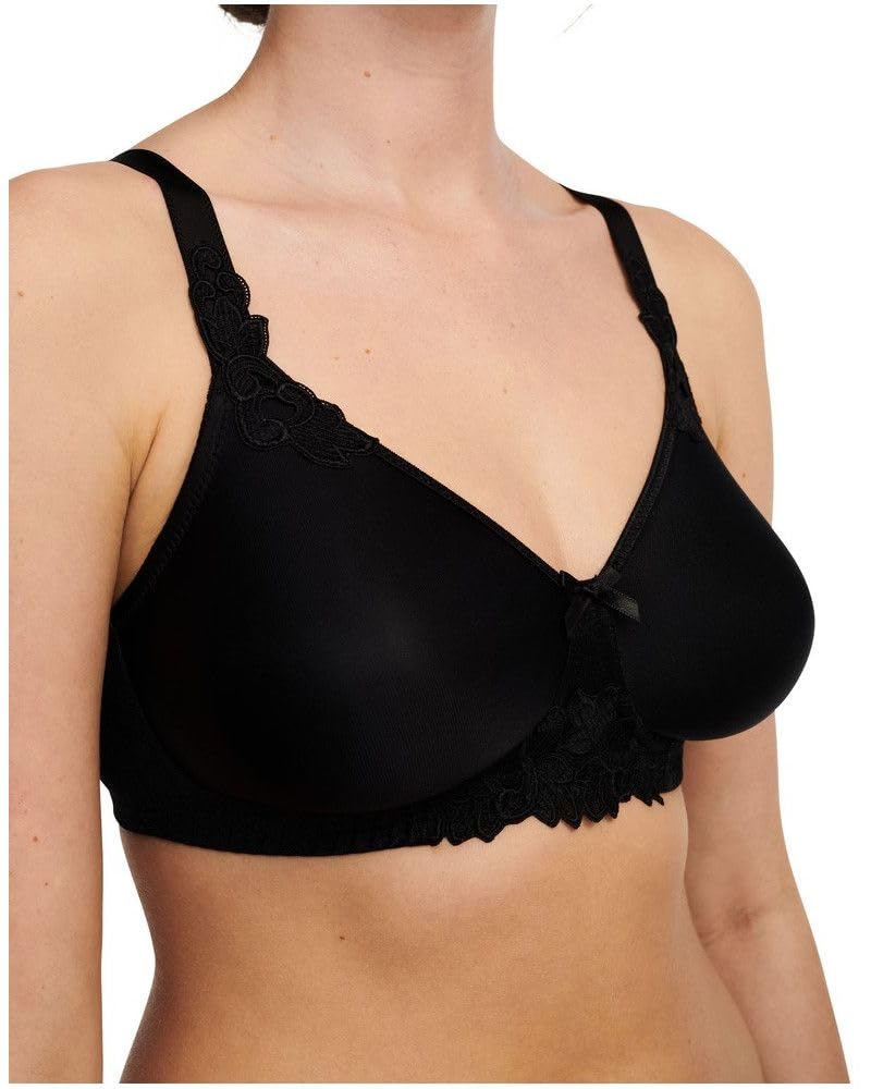 Chantelle Hedona Soft Cup Bra 36E Black - Comfortable Full Coverage Lingerie for Everyday Wear & Special Occasions
